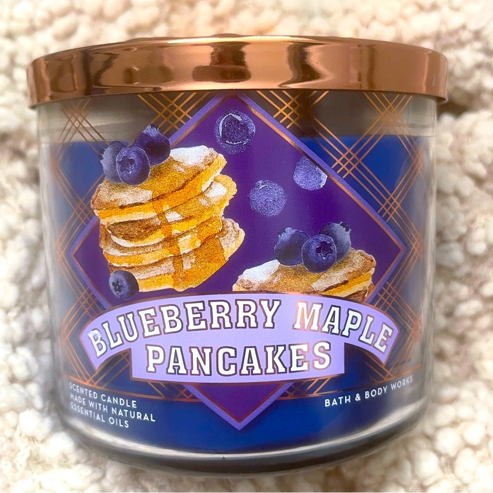 NEW Blueberry Maple Pancakes 3-Wick Bath & Body Works Candle
